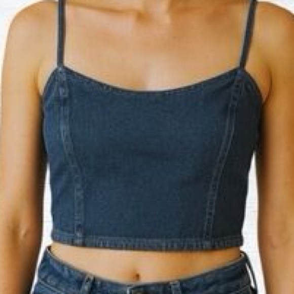 Belle Vere Dark Denim Blue Crop Stop Women’s Small Adjustable Straps Dark Wash - Picture 2 of 11